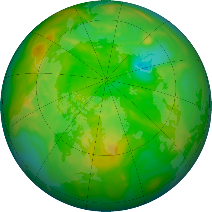 Arctic ozone map for 20 June 2009
